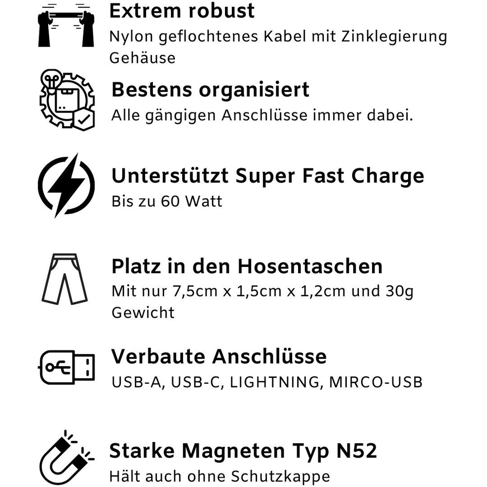 Multi Ladekabel Vorteile Beschreibung