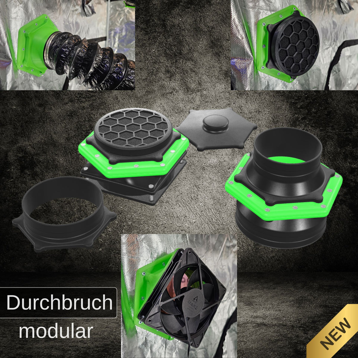 NEU! Modulare Wanddurchführung für Growzelte