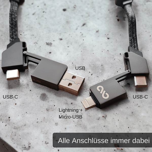 Kabel mit USb USB-C Micro-USB und lightning Anhscluss